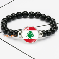 Bracelet perlé élastique noir drapeau du Kenya, accessoire patriotique tendance pour hommes et femmes, best-seller