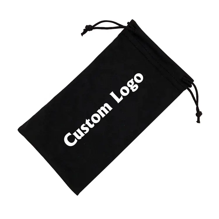 Jayqi bolsa de óculos de sol, logotipo personalizado, preta, branca, cinza, macia, de microfibra