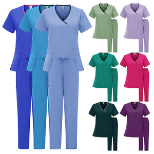 Women Hospital Scrub <b>Set</b> Moisture Wicking Split Uniforms For <b>Doctor</b> Nurse Workwear Casual Comfortable Clothing S XXL - Product Image 1