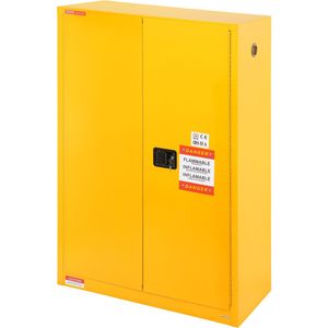45 Gal Cold-Rolled Steel Flammable Liquid Safety Cabinet 2 Adjustable <b>Shelves</b> 2 Manual Doors Explosion Proof <b>Industrial</b> Use - Product Image 1