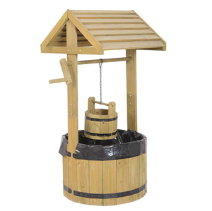 Haute Performance Rustique Bois Souhaitant Bien Seau Planteur 100cm <span class=keywords><strong>Hauteur</strong></span> Élevé Jardin Pot De Fleur - Product Image 2