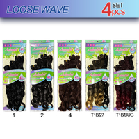 Lot de mèches de cheveux synthétiques lisses et soyeux sans nœuds, extensions capillaires naturelles, solution complète pour tissage de cheveux