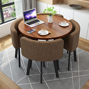 Ev mobilya uzatılabilir uzay tasarrufu 4 kişilik kare küçük masa sandalyeler restoran MDF paslanmaz krom bacak yemek masası seti - Product Image 6