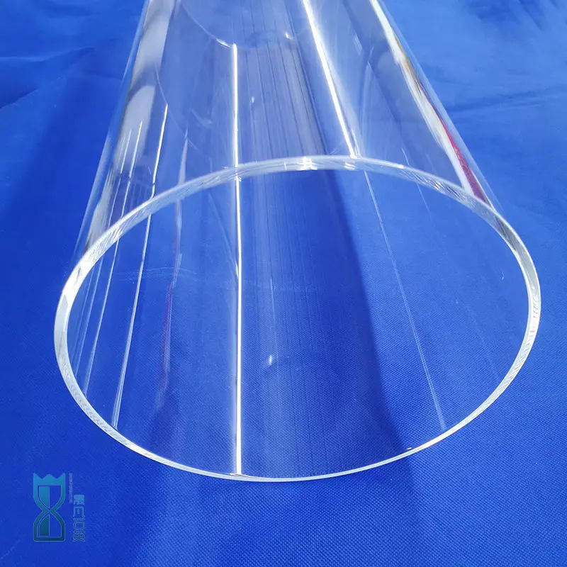Tubo de vidrio de cuarzo resistente al calor 400mm Tubo de vidrio de cuarzo de gran diámetro