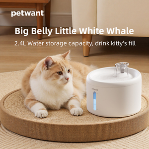 Petwant W9 Cat <b>Water</b> Fountain Ultra Quiet 30dB Automatic <b>Filtered</b> Drinking Bowl with LED Indicator for Indoor Use - Product Image 3