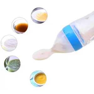 Kleinkinder-Babyflaschen aus Silikon-Löffel individueller Speiseverkauf für Kinder umweltfreundliche Opp-Tasche Focusnorm Baby-Läden