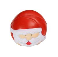 Balle anti-stress de Noël en PU Père Noël - Jouet et cadeau avec emballage individuel en sachet OPP pour tous les âges