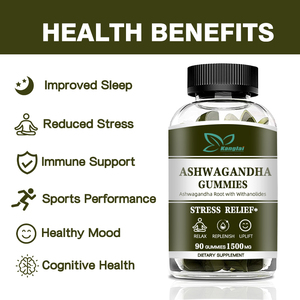 Venta caliente 1500mg Ashwagandha Root Gummy Ashwagandha Gummies con Withanolides Mejorar el sueño Reducir el estrés Sabor a fresa - Product Image 3