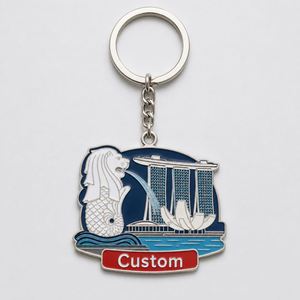 Porte-clés personnalisés en gros de haute qualité, modèle de monuments de Singapour, design de paysage urbain, souvenir de voyage - Product Image 3