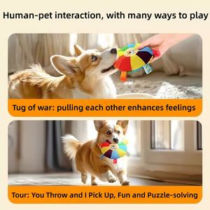 Jouet en peluche à forme de disque volant avec sifflement pour l'entraînement et le jeu des chiens - Product Image 4