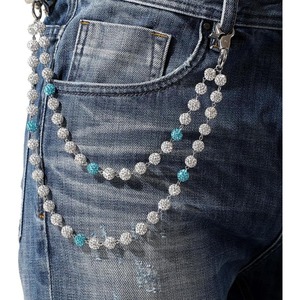 Nouveauté, chaîne de ceinture de pantalon en jeans boule disco personnalisée de luxe chaînes hip hop perles strass chaîne de portefeuille pour hommes - Product Image 6