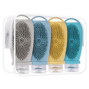 Kit de voyage portable en silicone approuvé par la TSA Bouteilles de lotion souple de 100ml avec étui de poche étanche pour savon et lotion - Product Image 2