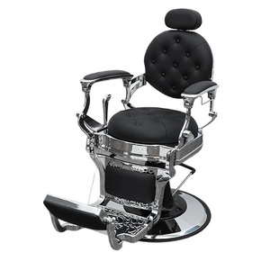 Sillón de Barbería Vintage Negro y Dorado, Sillón de Peluquería Profesional, Sillón de Afeitar Reclinable Antiguo para Hombre, Sillones de Barbería de Lujo - Product Image 6