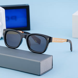 Lunettes de soleil polarisées pour hommes, monture noire, verres PC TAC, UV400, anti-éblouissement, pour la conduite et la pêche, protection solaire classe 2, emballage en boîte - Product Image 1