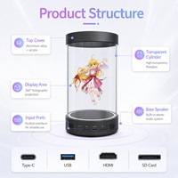 Pantalla Cilíndrica Holográfica con IA para Recepción de Hotel, Caja Holo Interactiva, Tubo Holo Transparente, Kiosco de Asistente Virtual