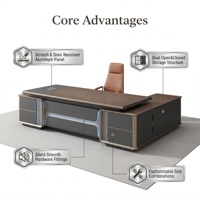Bureau de direction de luxe de la série Twilight, bureau de président/directeur avec armoire à dossiers assortie, ensemble de mobilier de bureau haut de gamme
