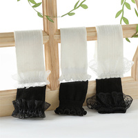 Vente en gros de chaussettes respirantes en coton et dentelle printemps et automne pour enfants chaussettes mignonnes pour filles, blanches et noires, princesses et bébés