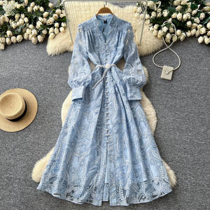 <span class=keywords><strong>Abito</strong></span> Elegante in <span class=keywords><strong>Tulle</strong></span> Ricamato di Lusso per Donna, Maniche Lunghe, Vita Sottile, Linea A, Elegante per Ufficio, Cerimonie e Serate Formali - Product Image 3