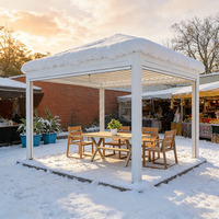 Pergola en aluminium thermolaqué écologique avec toit rétractable électrique à commande à distance et éclairage LED