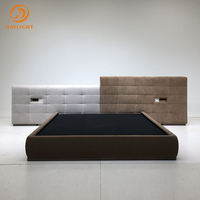 Massivholz Doppel Echt leder Bett Set Moderne Polsterung Luxus King Size Möbel Schlafzimmer Wohnzimmer Hotel Home Decor Bett