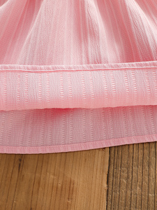 Vestito Estivo Rosa Traspirante per Bambina, Stampa Floreale Senza Maniche con Fiocco e Volant, <span class=keywords><strong>Dolce</strong></span> e Grazioso - Product Image 4