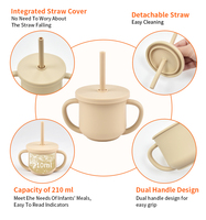 Logo personnalisé Chauffe-gobelet en silicone de qualité alimentaire pour tout-petits pour l'entraînement des enfants, eau potable, gobelet à bec, couvercles avec paille pour bébés
