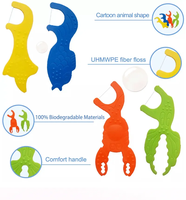 Kinder tandenstokers ecologisch afbreekbaar bamboe houtskool tandenflosspicks grappige fruit smaak giraf design