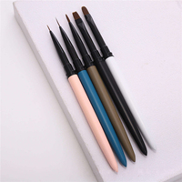 Nouvel ensemble professionnel de 5 pinceaux pour nail art 2026, manche mat, logo personnalisé, fournitures de manucure pour vernis gel
