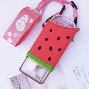 Bouteille d'eau pour enfants, design mignon crème glacée, avec sangle, sans BPA, logo personnalisé, plastique écologique, capacité 0,5L, bouchon à vis, pour le camping - Product Image 3