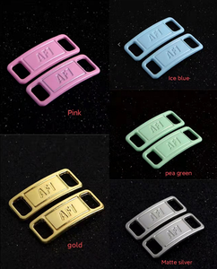 Fabricant personnalisé vente en gros <span class=keywords><strong>AF1</strong></span> Dubraes Tag 20 couleurs lacets d'étiquette lacets de verrouillage chaussures lacets de logo de marque en métal - Product Image 3