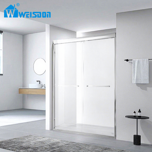 Puerta de Ducha con Marco de Aluminio a Precio Económico, Mampara de Ducha de Vidrio Doble Corredera <span class=keywords><strong>para</strong></span> Baño - Product Image 1
