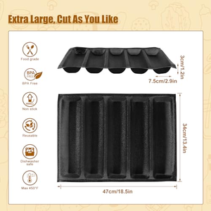 ถาดอบบาแกตต์อะลูมิเนียมแบบมีรู ขนาด 600x800 มม. สำหรับ 10 ก้อน พร้อมโครงสแตนเลส สำหรับร้านเบเกอรี่ - Product Image 3