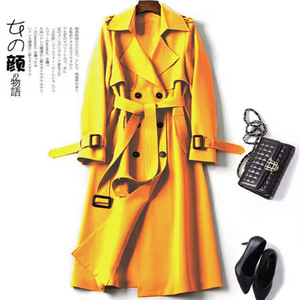 <span class=keywords><strong>Manteau</strong></span> trench élégant pour <span class=keywords><strong>femme</strong></span>, style britannique, <span class=keywords><strong>mi</strong></span>-<span class=keywords><strong>long</strong></span>, ceinture, couleur unie - Product Image 2