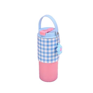 Nuevo Vaso Térmico Creativo de Acero Inoxidable 304 con Diseño a Cuadros, de Gran Capacidad, para Hielo, Portátil, con Pajita, para Coche, Estilo Adorable - Product Image 5