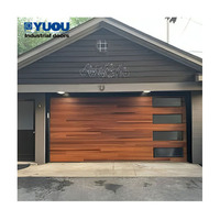 Puertas de garaje de acero eléctricas modernas de China con ventanas de visualización transparentes, núcleo de espuma PU de bajo