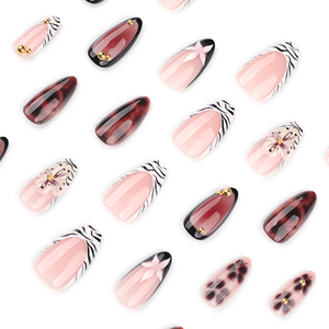 <span class=keywords><strong>Uñas</strong></span> Postizas de Diseño Previamente Diseñado, Románticas, <span class=keywords><strong>Cortas</strong></span>, en Forma de Almendra, de Acrílico ABS Importado de China, <span class=keywords><strong>con</strong></span> <span class=keywords><strong>Flores</strong></span> en 3D - Product Image 3