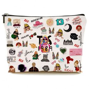 Trousse de toilette imperméable BSCI, pochette cosmétique, sac d'infirmière en lin imprimé lettres BSCI - Product Image 4