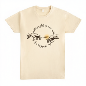 Camiseta God Of Ring de color crema con diseño artístico, ropa promocional - Product Image 2