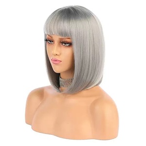 วิกผมบ๊อบสีชมพู วิกผมสั้นตรง มีหน้าม้า ทนความร้อน ไฟเบอร์ทนอุณหภูมิสูง สไตล์เกาหลี คอสเพลย์ - Product Image 5