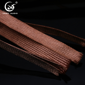 DIY OEM HIFI Pure Copper Abschirm hülse 2mm -30mm Flache Größe Geflochtener Reiß verschluss Kabel hülse Geflochtener Schild Draht leitungs schlauch - Product Image 5