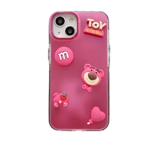 3D Cartoon Toy Story Strawberry Bear Heart Protection Phone Cover Mobile Phone Cases For Apple iPhone 11 12 13 14 Pro Max Cover