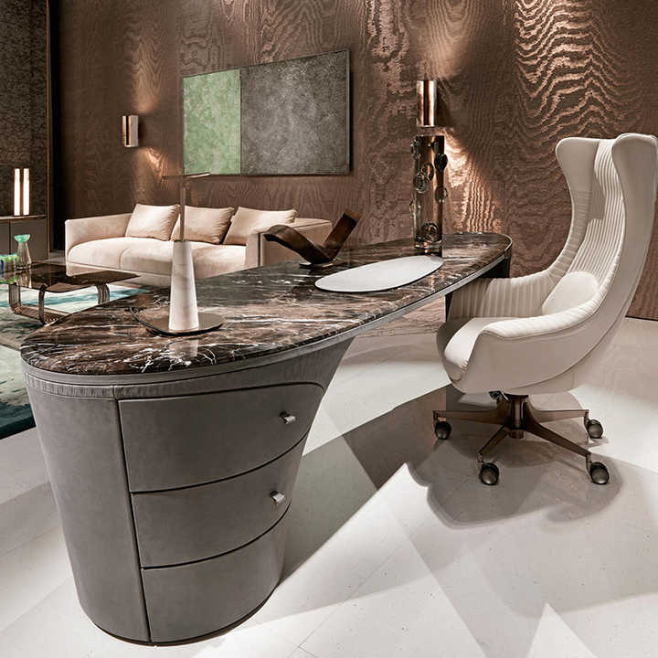 Italian Design Office Desk - Luxury Modern Marble Top