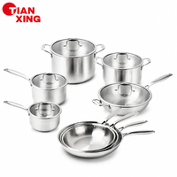 Ensemble de casseroles et poêles TIANXING Premium en acier inoxydable triple couche, compatible induction, pour service OEM ODM