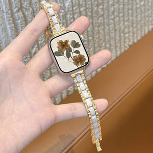 Bracelet de montre Upro Elegent Slim en résine et acier inoxydable 46 mm 45 44 40 38 mm pour Apple Watch toutes séries, bracelet de montre pour filles - Product Image 1