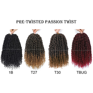 ผมถักเปียสังเคราะห์แบบ Passion Twist สำหรับผู้หญิงผิวสีดำ ผมถักเปียแบบ Pre-Looped พร้อมปลายผมหยิก - Product Image 5