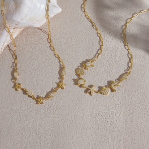 Collar con Colgante de Océano en Acero Inoxidable Chapado en Oro de 18K, Joyería de Playa Resistente al Agua para Verano <span class=keywords><strong>N806</strong></span> - Product Image 6