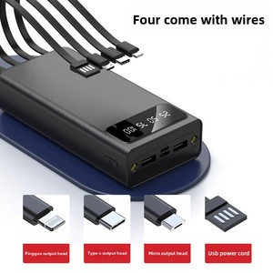 Bán Buôn Tùy Chỉnh Mini Ngân Hàng Di Động 10W Công Suất Cao 30000 MAh Bốn Dây Micro <span class=keywords><strong>USB</strong></span> Đầu Vào Tùy Chỉnh Màu Sắc Quà Tặng Logo - Product Image 2