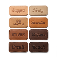 Étiquettes en cuir personnalisées avec logo 3D en relief, étiquettes en cuir PU pour vêtements, sacs, chaussures, écologiques, motif rectangulaire, découpe au laser