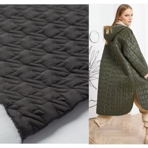 Kim cương khâu 300t <span class=keywords><strong>taffeta</strong></span> 50D <span class=keywords><strong>Polyester</strong></span> 200gsm bông độn vải 100% <span class=keywords><strong>polyester</strong></span> áo khoác áo khoác dệt Mô hình đồng bằng tráng - Product Image 3