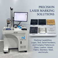 Machine de marquage laser à fibre Nicetec 50W, vente en gros d'usine, gravure sur verre, cuir, bois, tissu, acier inoxydable, acrylique, avec logiciel
